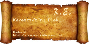 Keresztény Elek névjegykártya